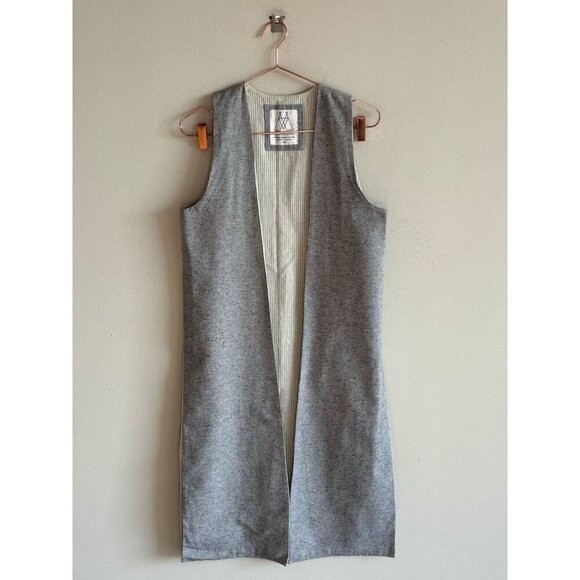 Nomad Tribe Women Sleeveless Two Side Slip Long Vest Sweater Gray Size Medium - Picture 1 of 9